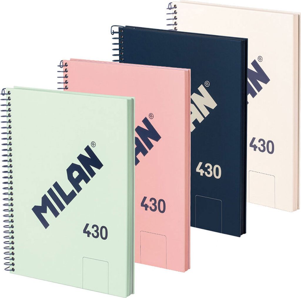 Milan 57151E80X4, Einfarbig, Gemischte Farben, A5, 80 Blätter, 95 g/m², Hardcover