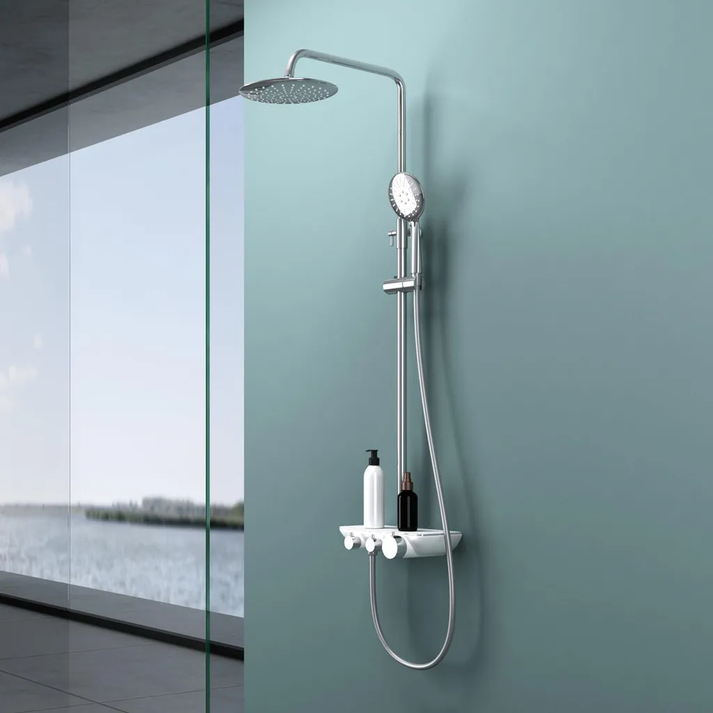 Système de douche complet avec mitigeur et pomme haute pour salle d'eau