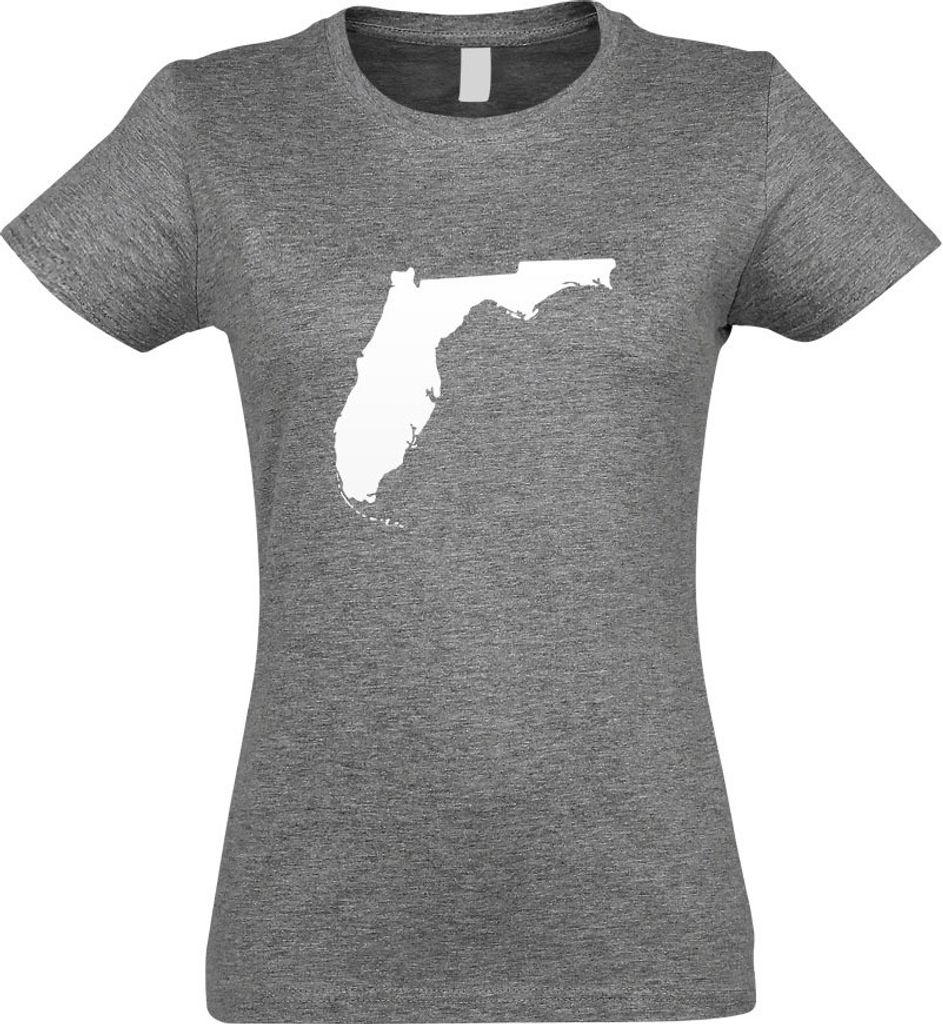 Kiwistar - T-Shirt tailliert - Damen - Graumeliert - USA - Florida Tallahassee - mit Motiv Bedruckt - Funshirt Design - Sport - Freizeit - Damen - M