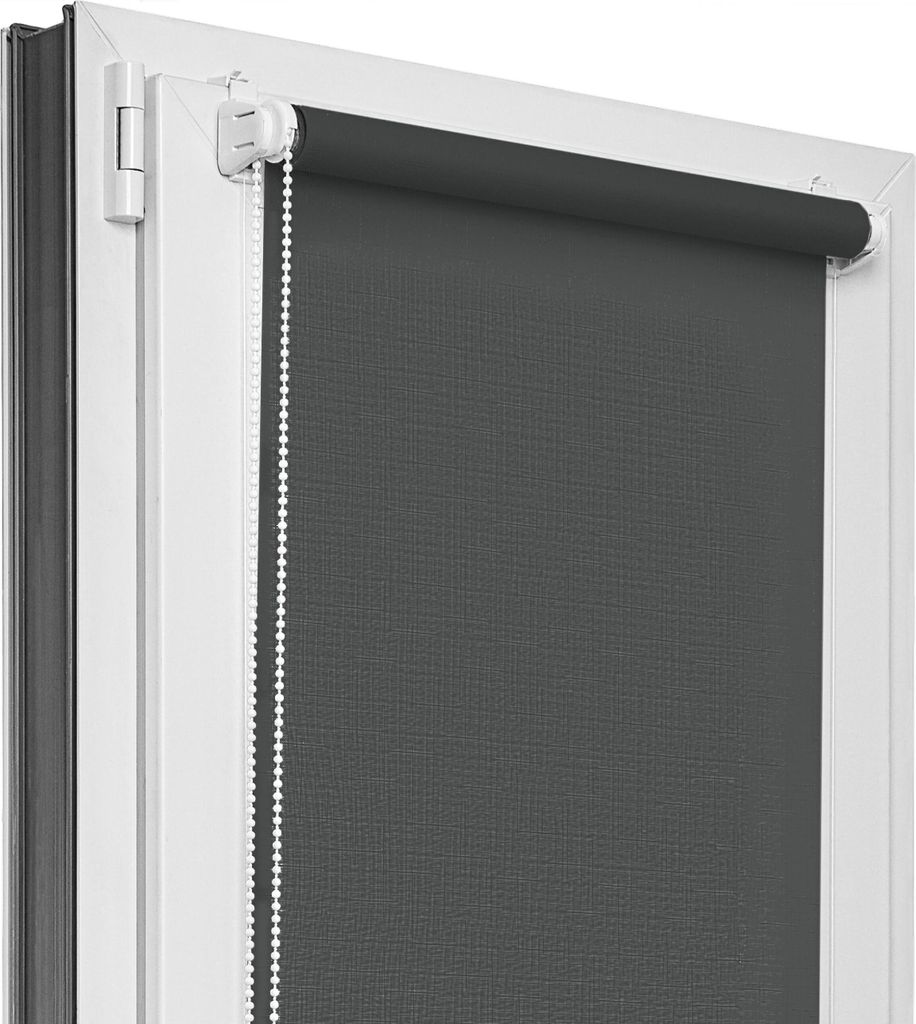 Estika Rollo ohne bohren - 55 x 150 cm - Dunkelgrau - Klemmfix Montage