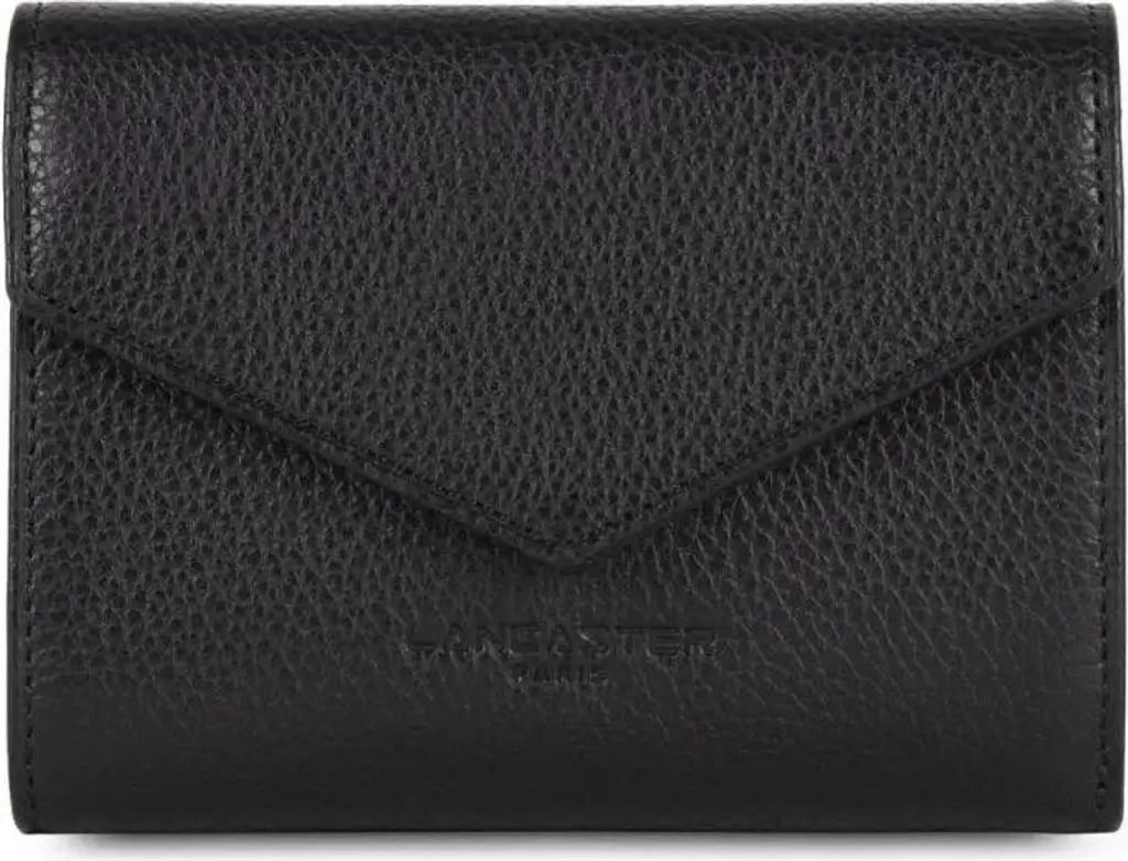 Portefeuille Lancaster Foulonné PM Noir - Cuir de Vachette Véritable