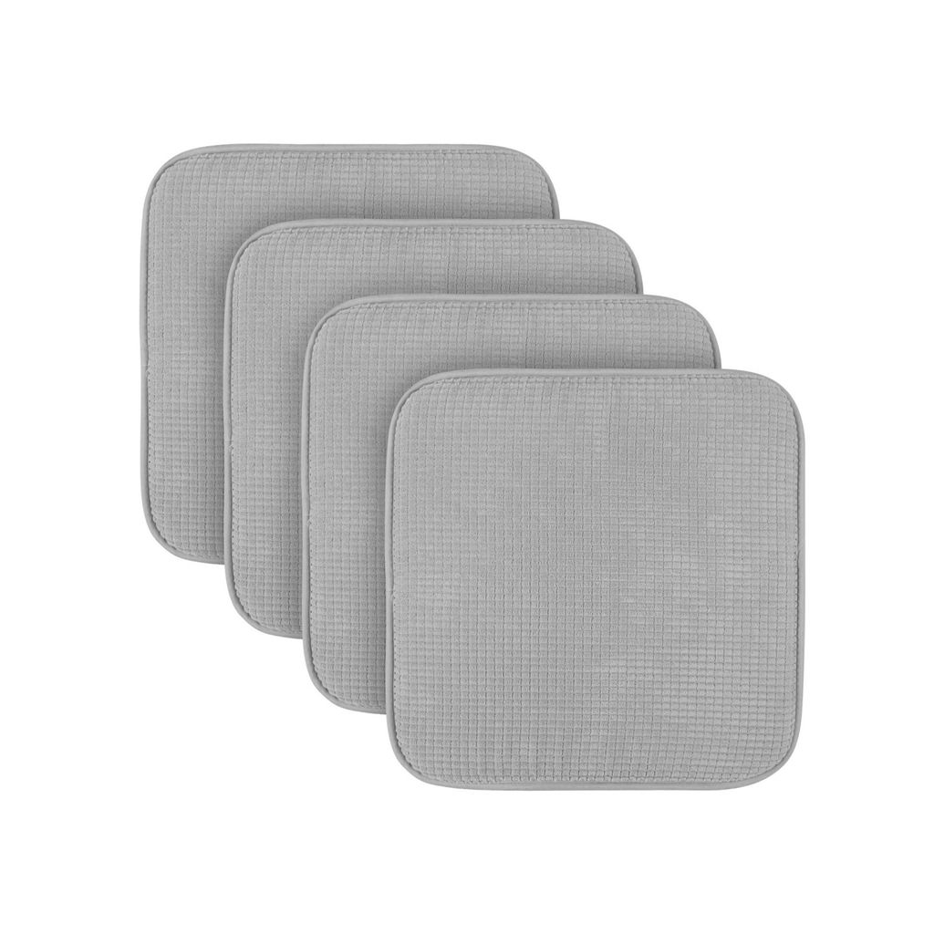 Sitzkissen ( 4er Pack ) Stuhlkissen mit Anti Rutsch Unterseite 38cm x 38cm - - Sitzauflage Uni, Stuhlpolster Stuhlauflage