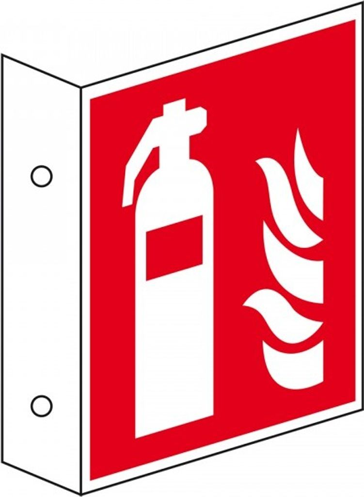 Dreifke Schild I Brandschutz-Fahnenschild Feuerlöscher, Kunststoff, 200x200m...