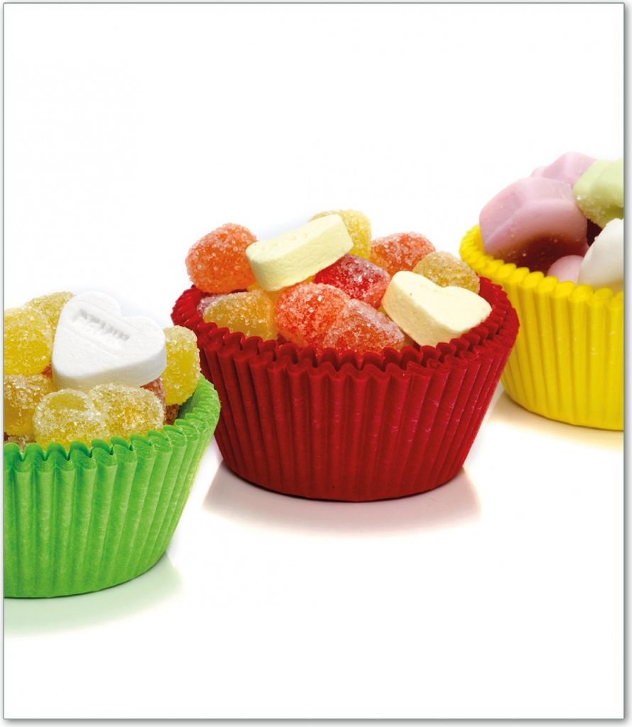 Wallario Herdabdeckplatte aus Glas, Größe 52 x 60 cm 1-teilig, Motiv Sweets - Süßigkeiten-Muffins in der Küche