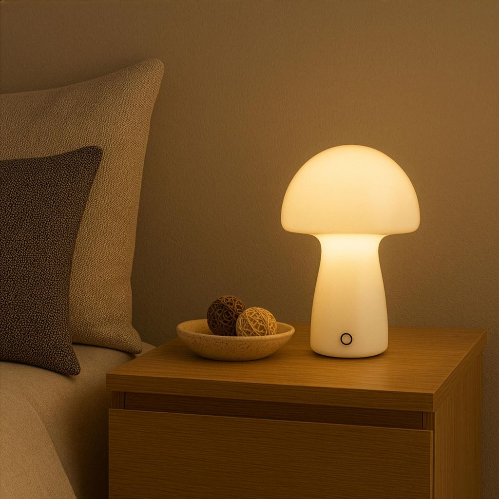 LED Akku Pilzleuchte, 22 x 16 cm, 250 lm, 2700 K, dimmbar, Produktbild 