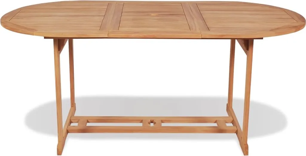 vidaXL Table de jardin 180x90x75 cm en teck massif pour terrasse chic