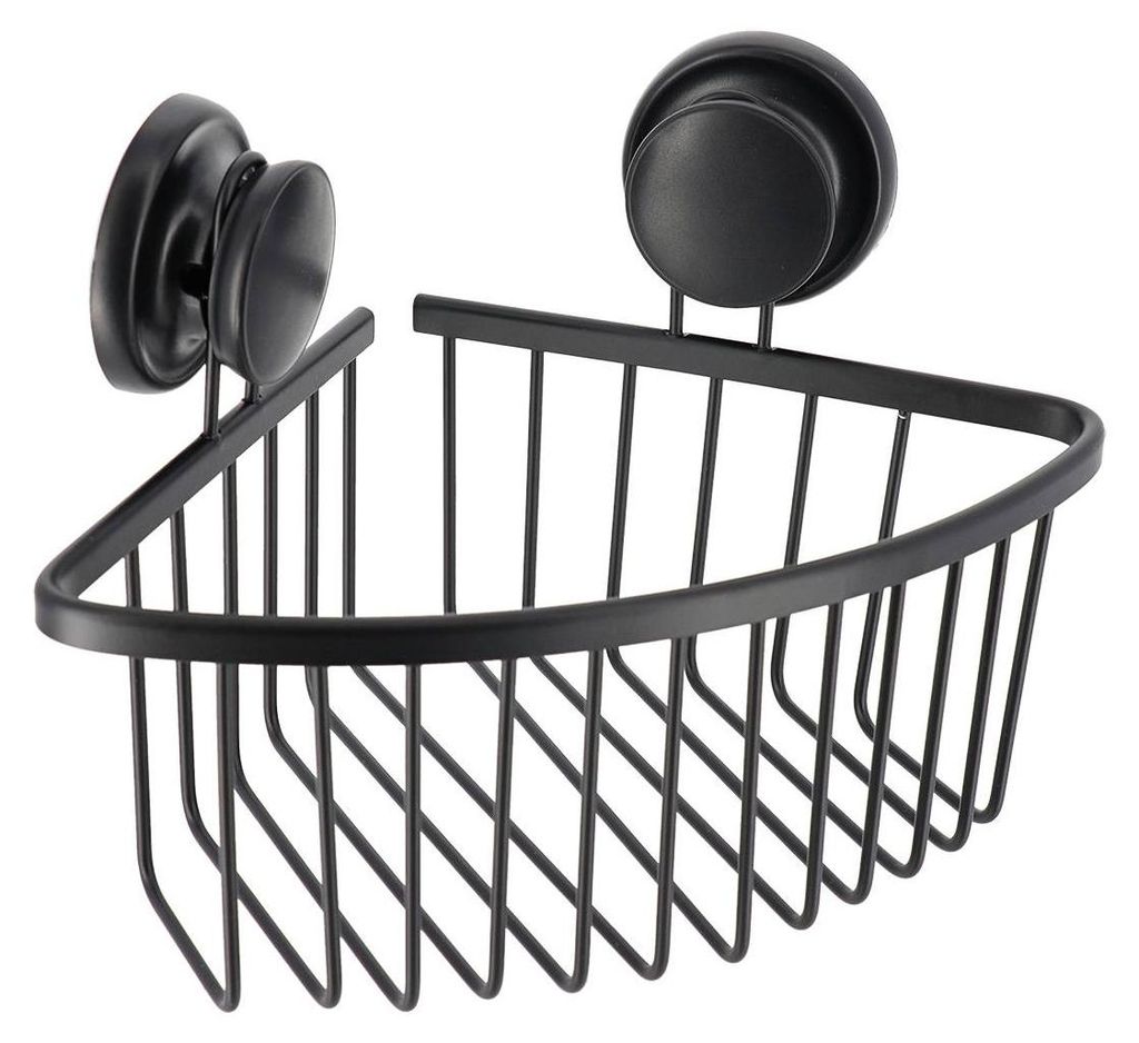 Eckregal aus aluminiumdraht mit saugnäpfen - schwarz - Tendance