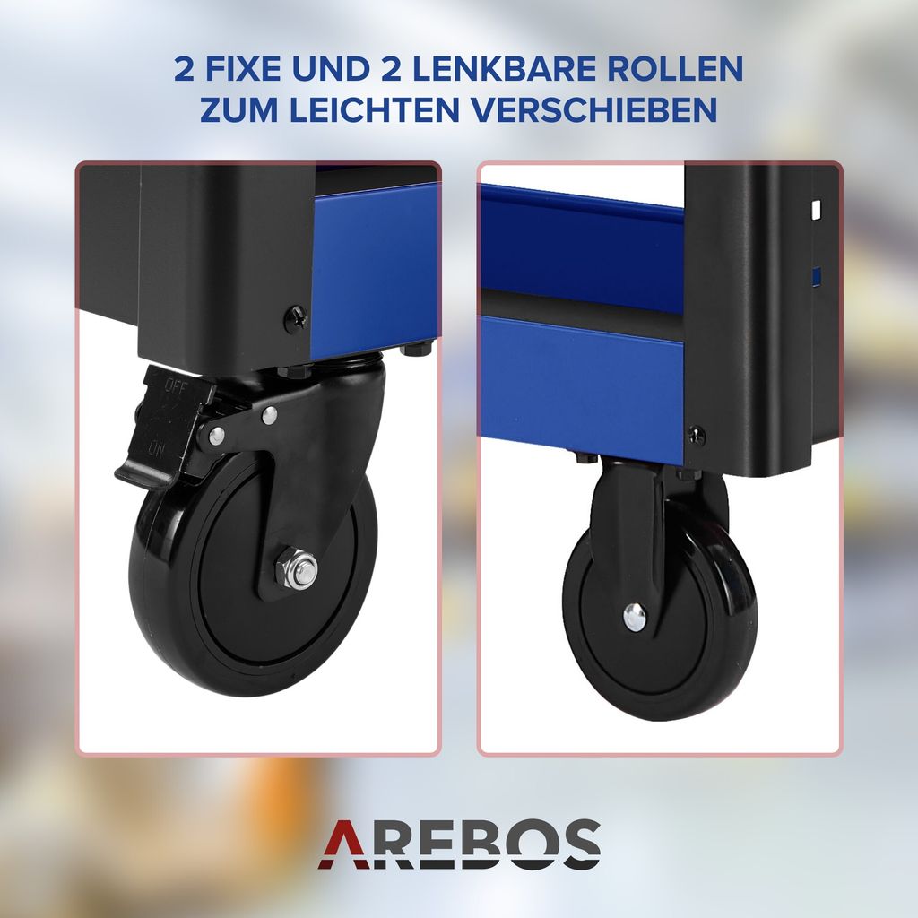 AREBOS Werkstattwagen Werkzeugwagen Rollwagen Monta Produktbild-Vorschau 7