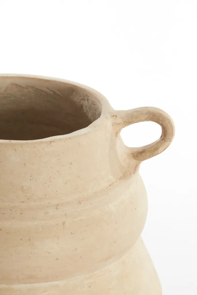 Vase en céramique beige TARIFA - Objet de décoration artisanale chic