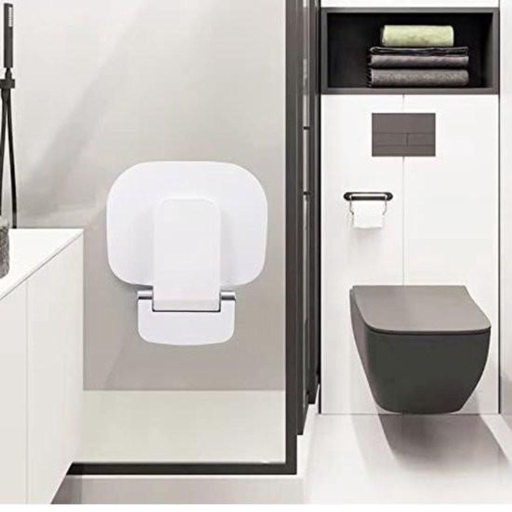 Duschstuhl – Klappbarer Duschstuhl – Wandmontage – Klappstuhl – Badezimmerhocker – Max. 160 kg – Klappbarer Duschsitz