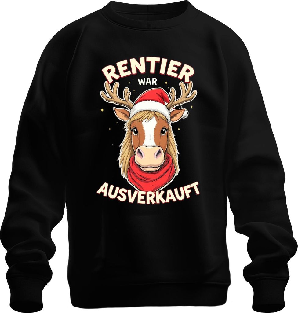Rentier war t Weihnachten lustig Geschenk Vintage Style Uni Sweatshirt Pullover, Schwarz, M