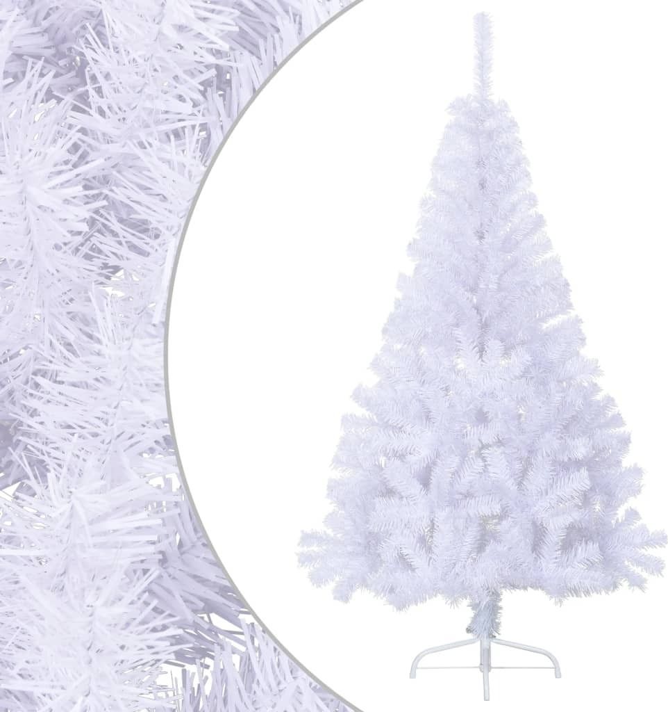 vidaXL Sztuczna pół choinka ze stojakiem biała 150 cm PVC Zdjęcie produktu 