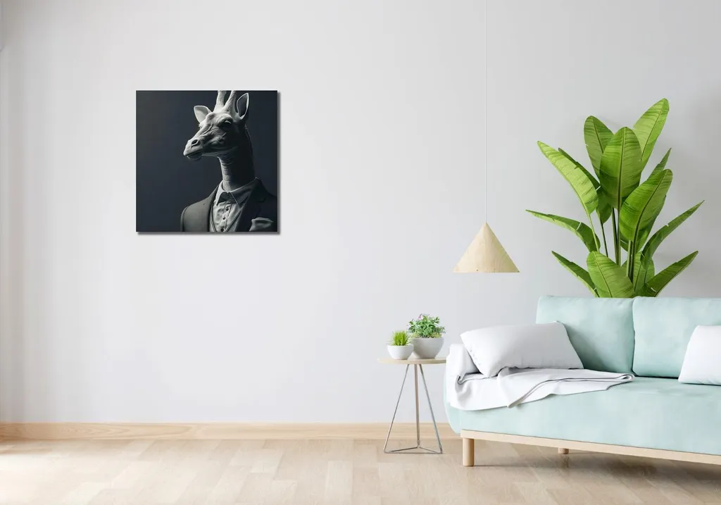 Image Girafe sortant 60x60 cm - Habiller un mur vide avec originalité