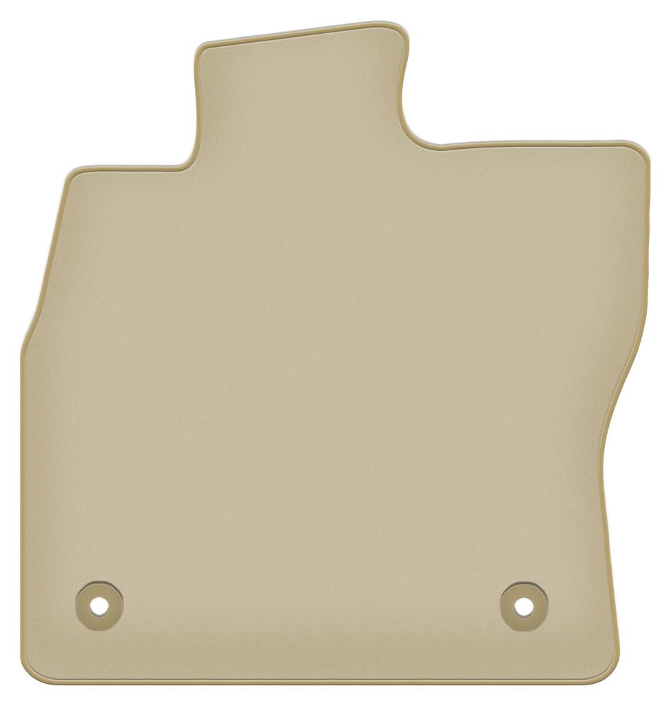 Fahrerfußmatte Velours PREMIUM beige passend für Skoda Octavia III (2012-2020, Stufenheck, Limousine, Variante, Kombi) – mit Befestigungen –...