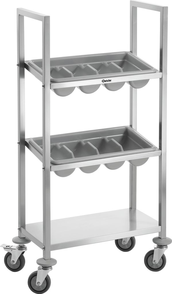 Bartscher Besteckwagen TBST200 Edelstahl Bausatz 59,5x30,5x120,5 cm (B x T x H)