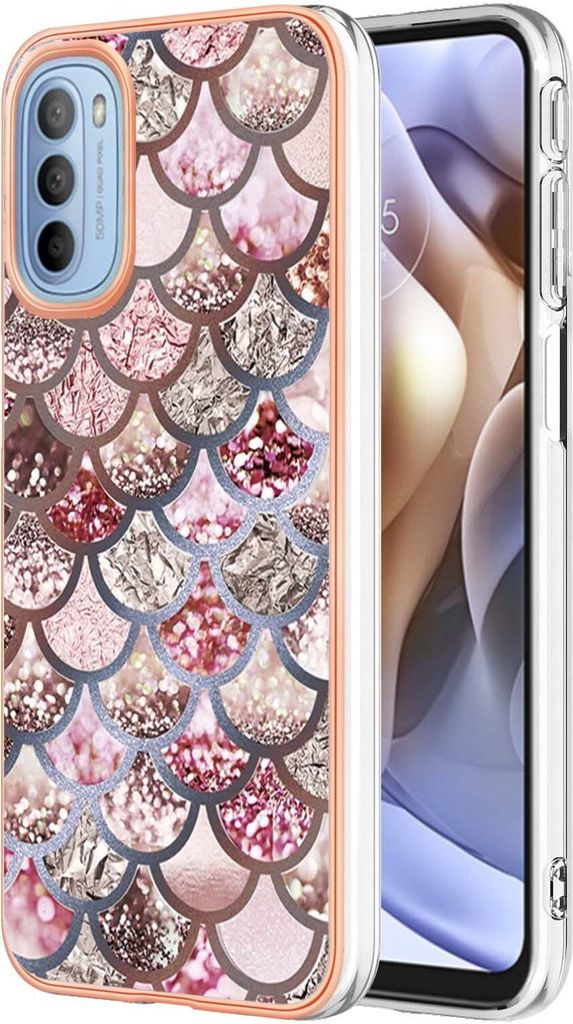 Moto G31 / G41 Hülle, Muster Handyhülle Anti-Shock Weich TPU Bumper Schutzhülle für Motorola Moto G31 / G41 Pink