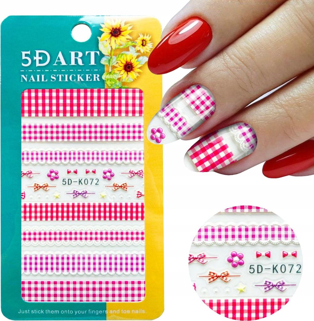 5D Nail Art Sticker Karomuster