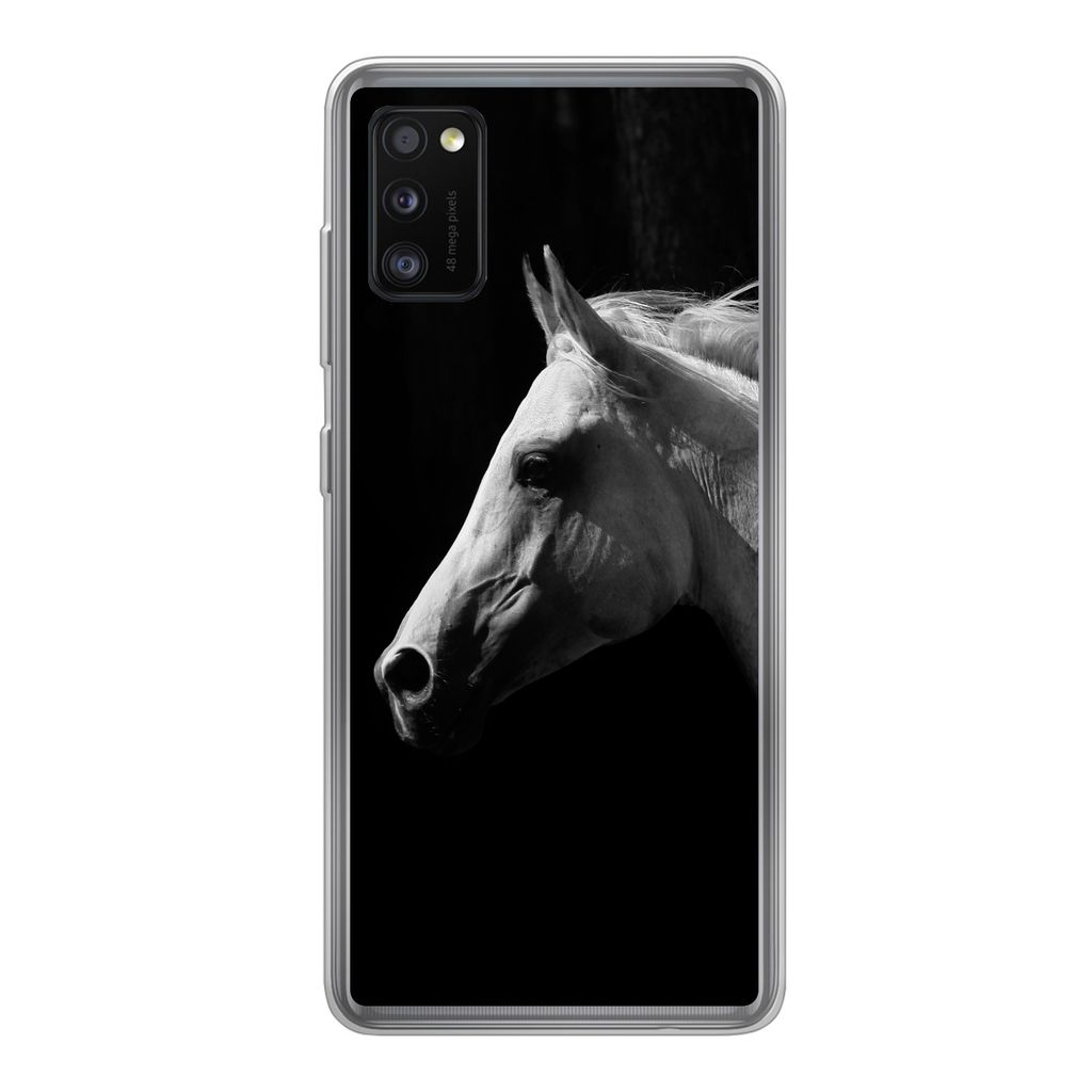 MuchoWow Handyhülle Schutzhülle Hülle für Samsung Galaxy A41 Pferde - Tiere - Porträt Silikon Softcase Handy Hülle