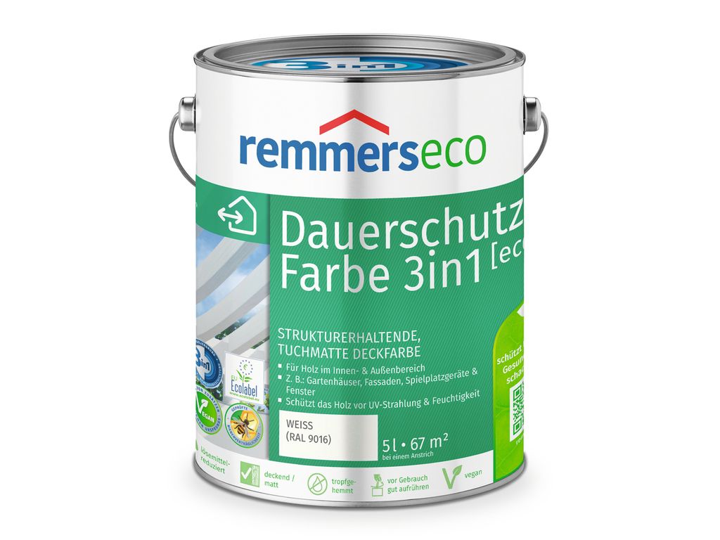 Farba olejna Remmers [eco] biała (RAL 9016) 5 l, lakier do Zdjęcie produktu 