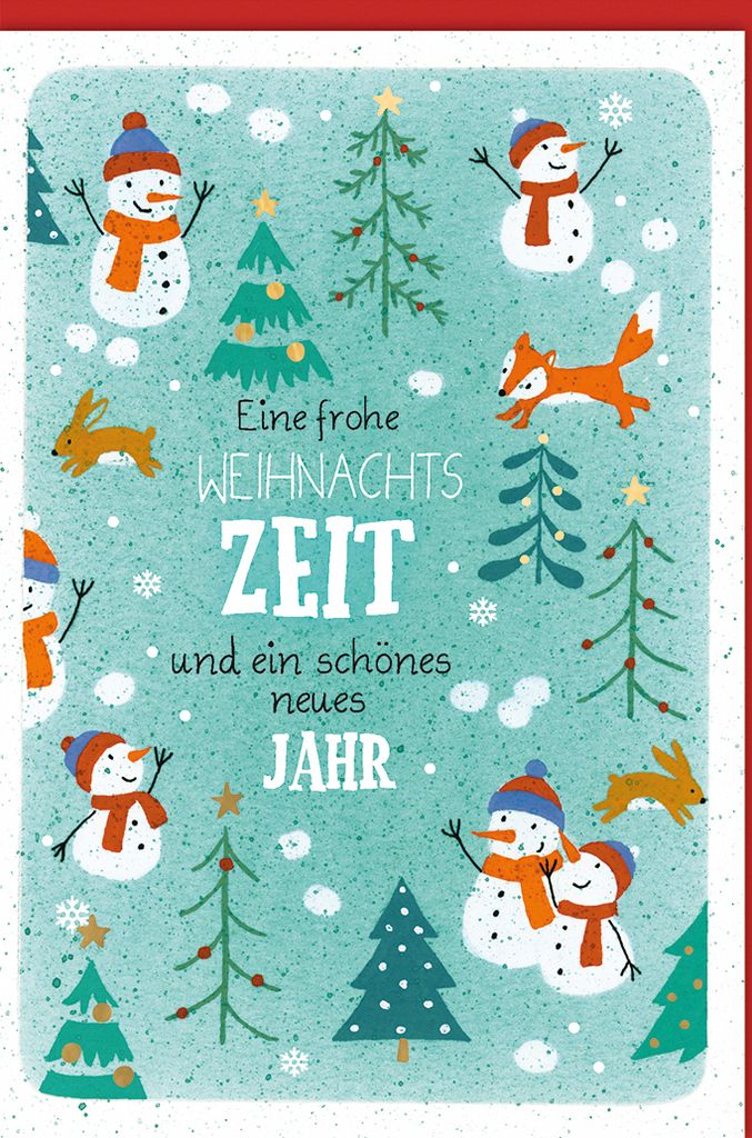 Weihnachten - Karte mit Umschlag - Eine frohe Weihnachtszeit Wald