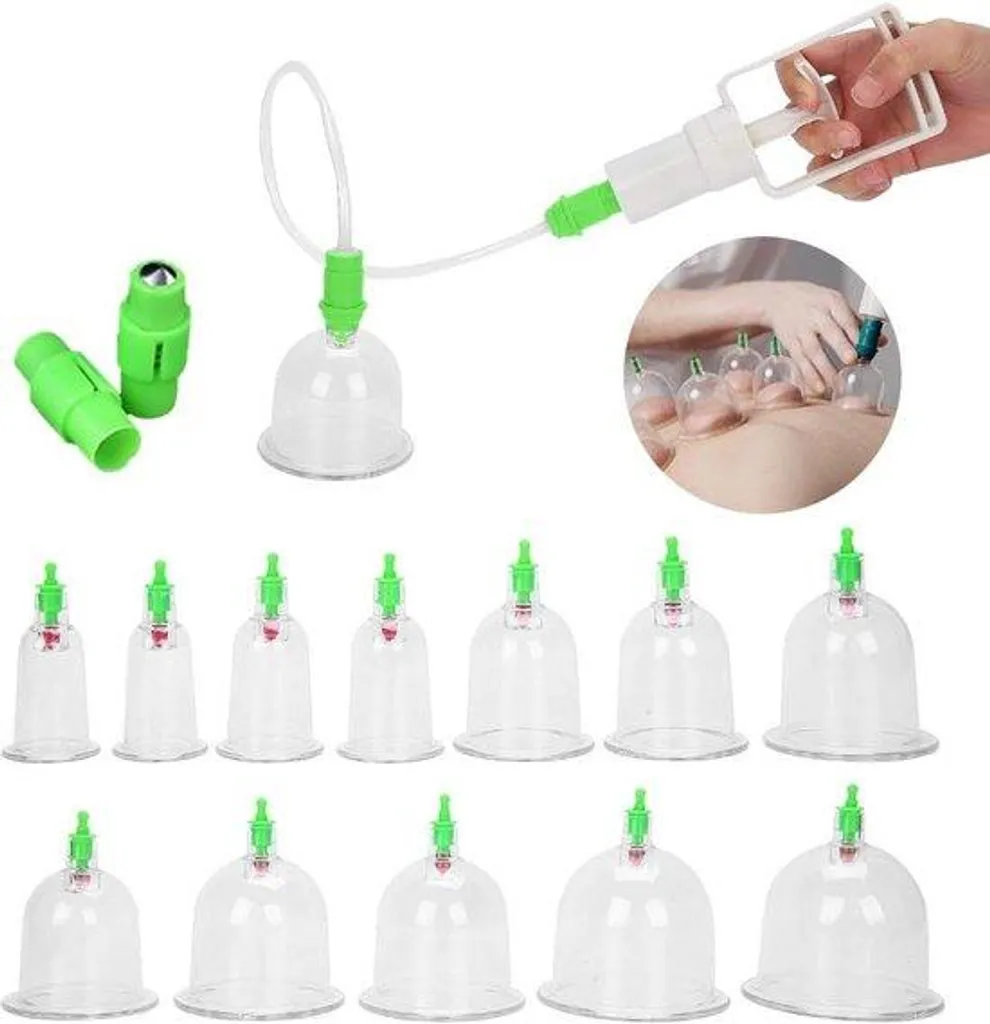 Soulager les Tensions Musculaires - Kit 12 Ventouses de Massage et Verre