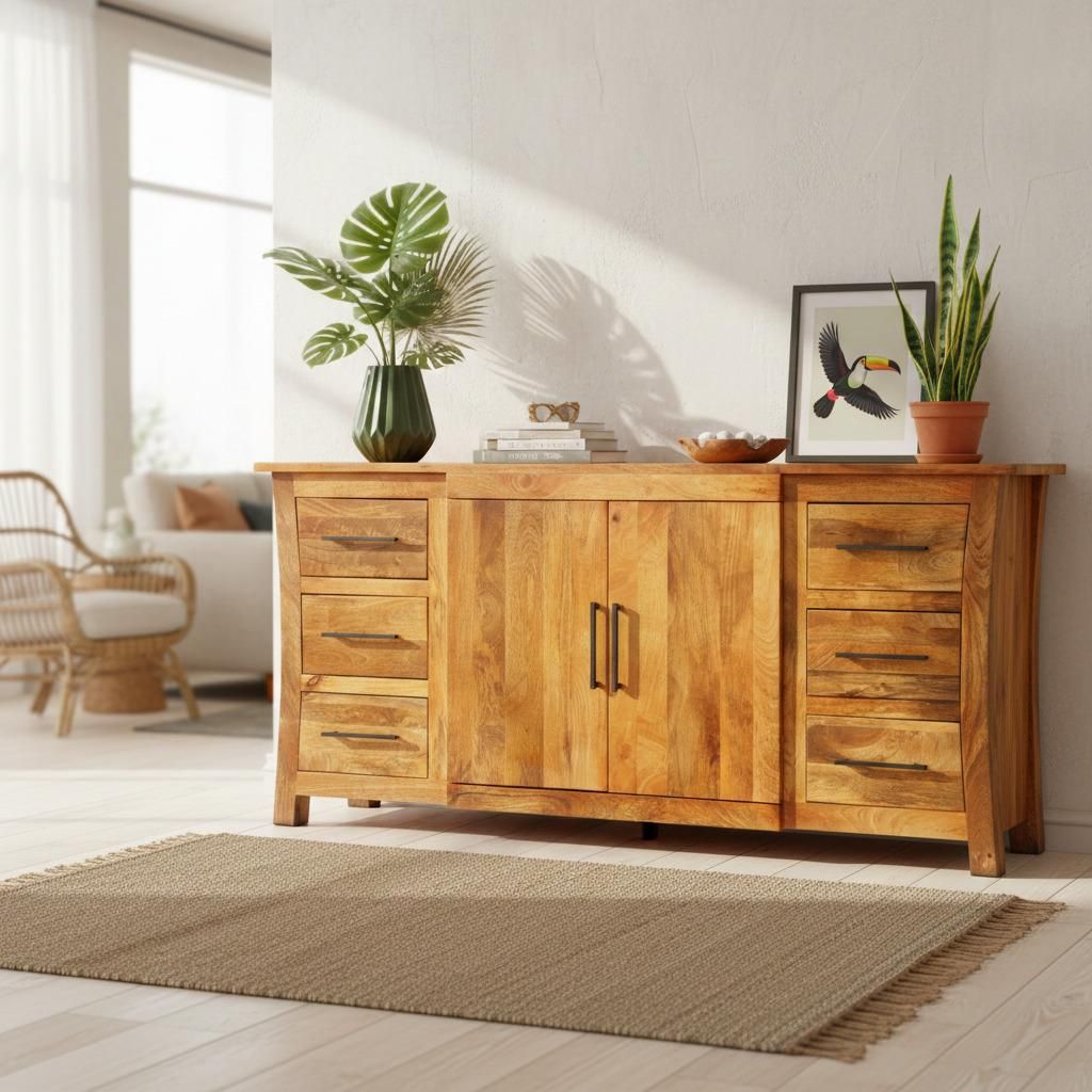 OPIUM OUTLET Kommode Sideboard Büffet Schrank Möbel Massivholz Kolonial-Stil asiatisch indisch orientalisch Mango-Holz