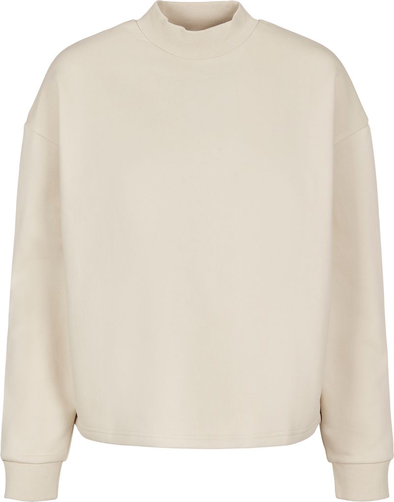 Urban Classics Sweatshirt Damen Ladies Oversized High Neck Crew sand M