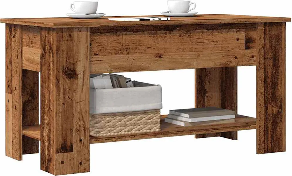 Tavolino Legno di Recupero 101x49x52 cm - Arredo Soggiorno Vintage