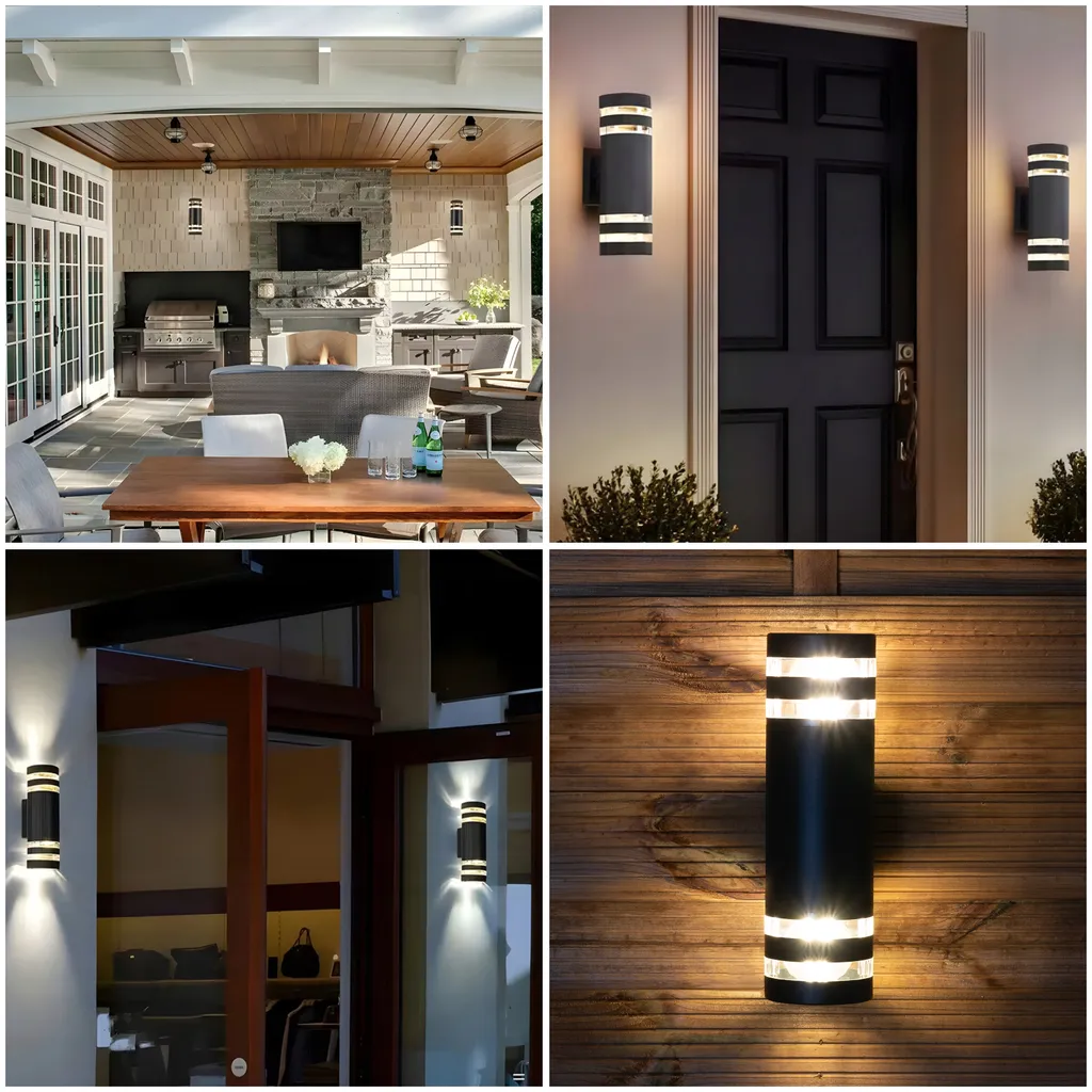 Applique Murale Extérieure E27 Lampe de Jardin Étanche IP54 pour Terrasse - 18