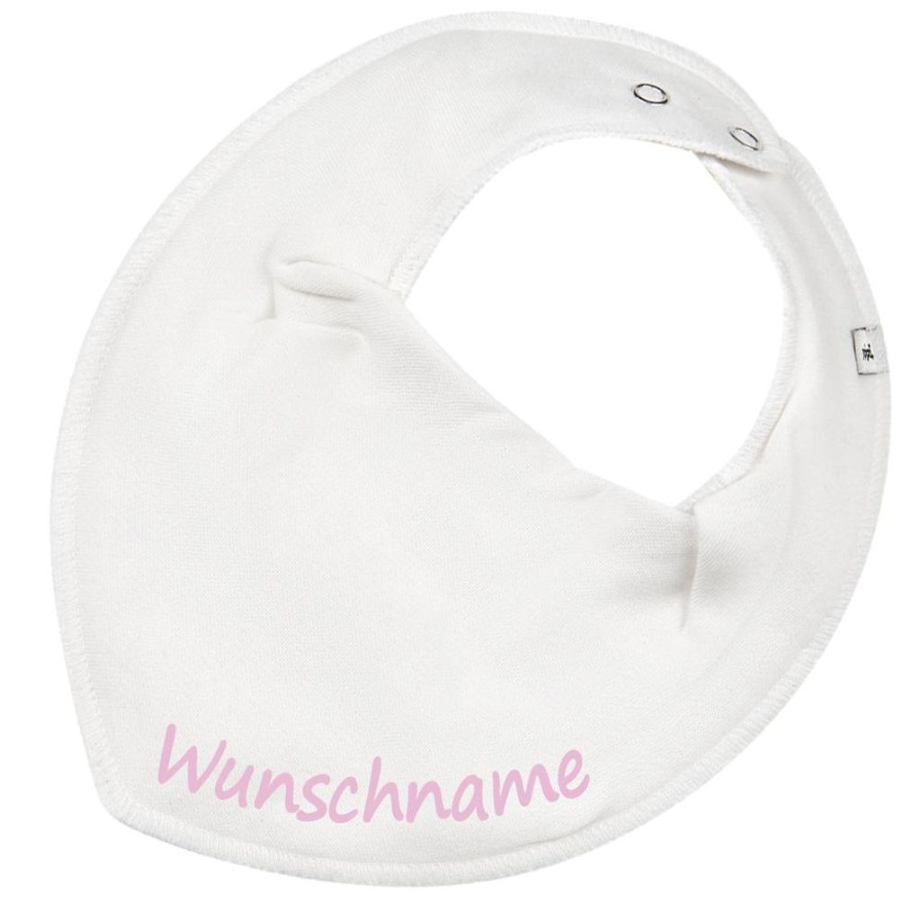 HALSTUCH mit Name oder Text personalisiert für Baby oder Kind aus Baumwolle in Einheitsgröße verschiedene Farben.Halstuchfarbe:Weiß