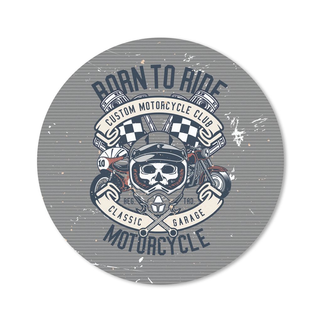 MuchoWow Mauspad Mousepad Mancave - Motor - Flagge - Schädel - Retro 20x20 cm - Mousepads - Maus Mat - Pad - Mausunterlage - Schreibtischmatte