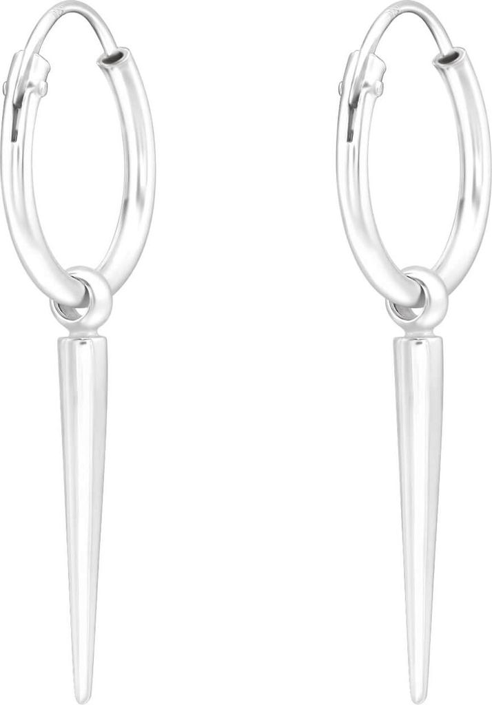 Creolen Ohrringe 925 Sterling Silber mit hängender Nadel Material - Silber