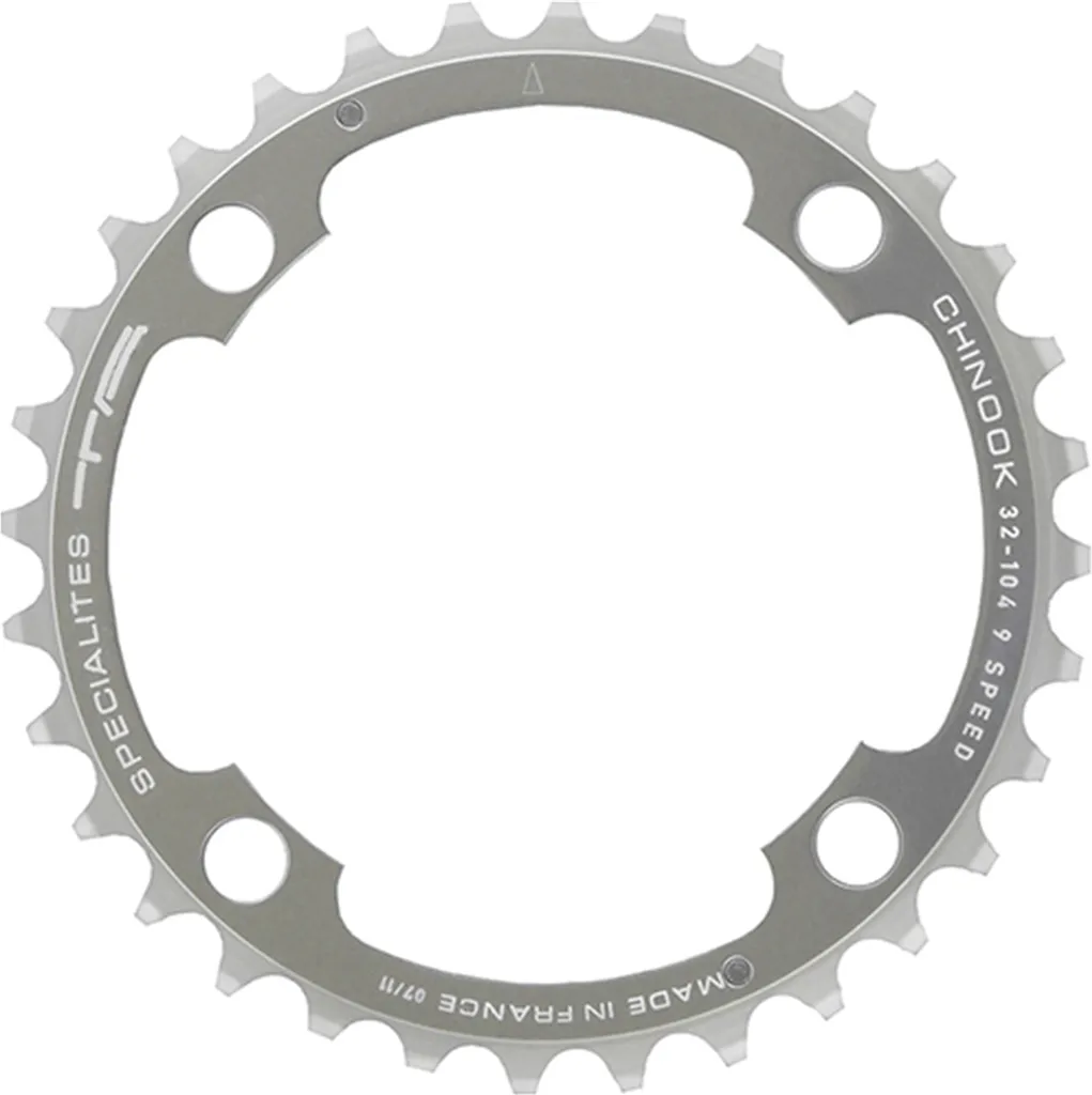Plateau TA Chinook 32Z argenté en aluminium 7075 T6 avec entraxe 104