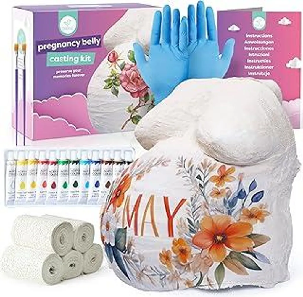 Chuckle Kit Calco Pancia Gravidanza: Gesso 3D e Colori Inclusi