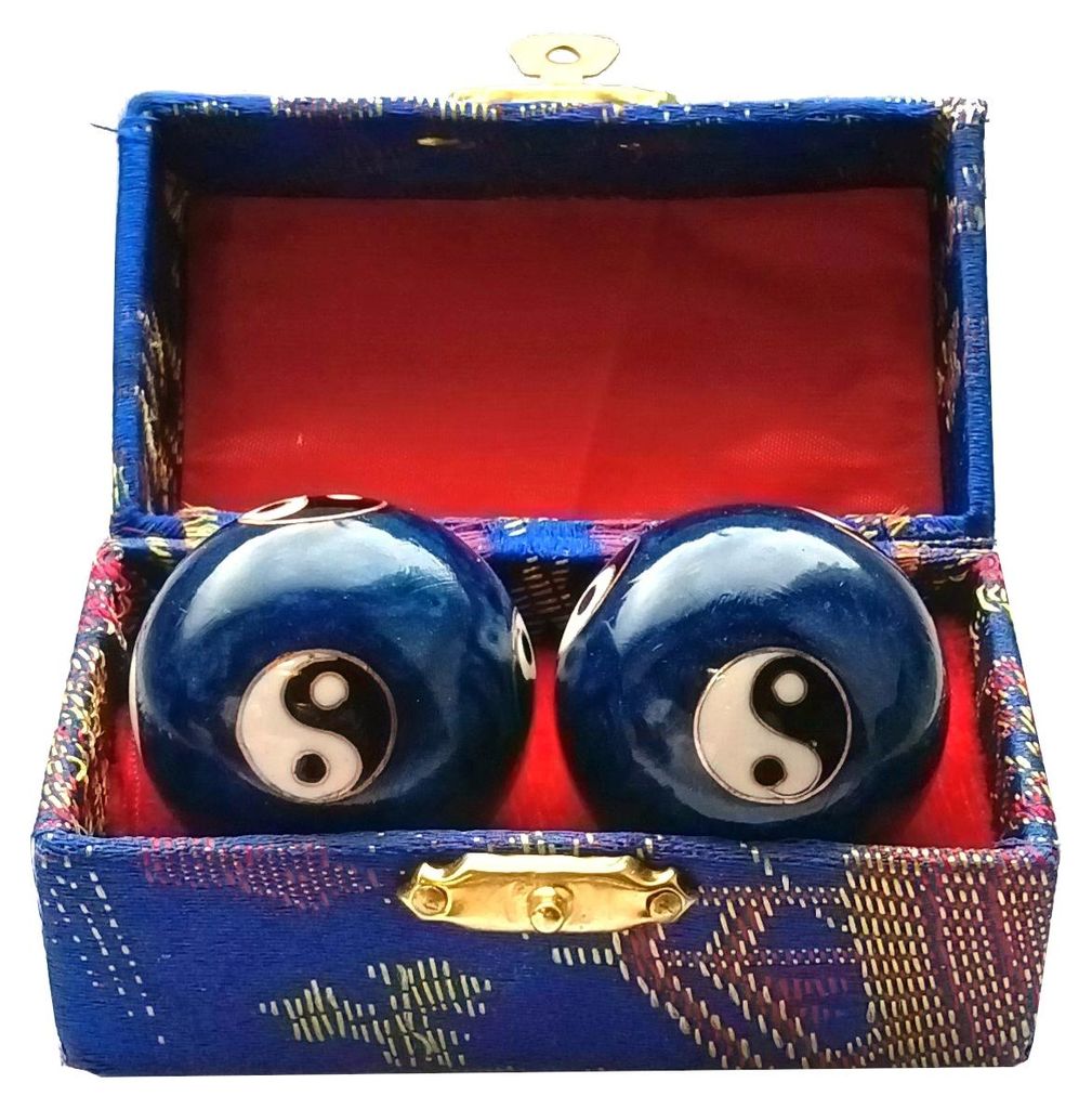 Qi Gong Kugel Yin Yang blau 35mm Produktbild 