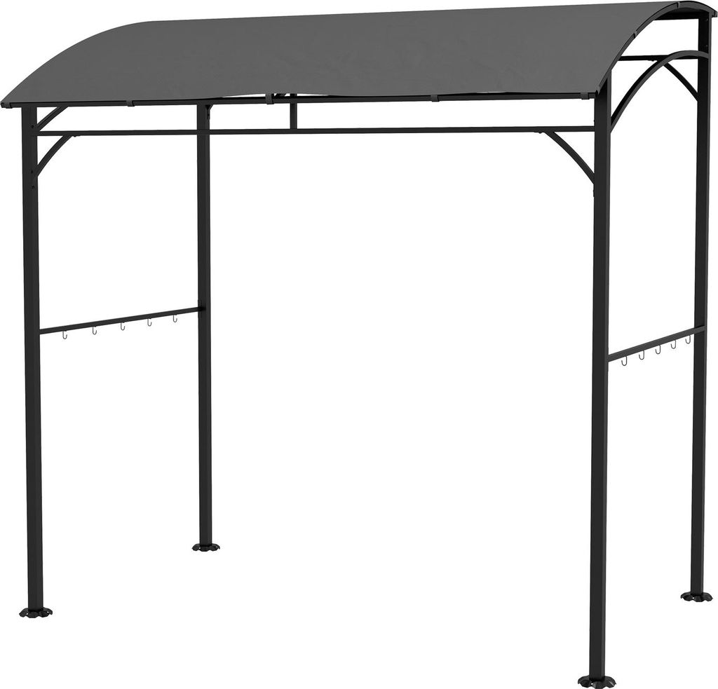 Grillpavillon 215 x 150 x 220 cm Wasserabweisend Gartenpavillon mit Gebogendach, Gartenlauben mit Haken, BBQ Pavillon, Gartenzelt Grillzelt Partyze...