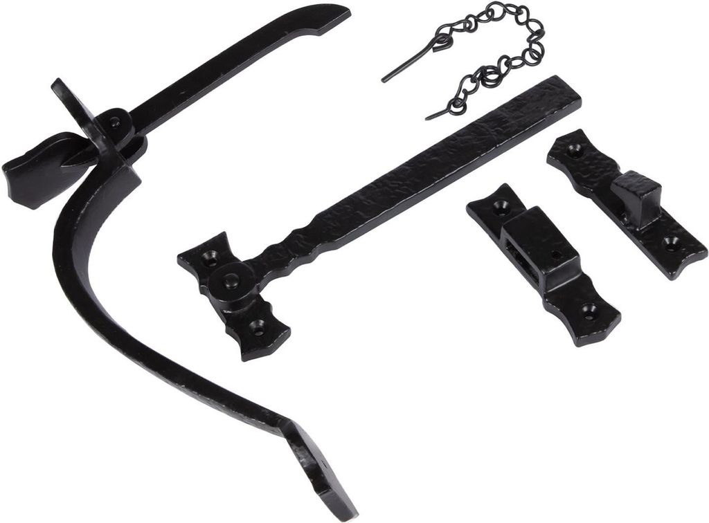 Rustikale Suffolk-Latch Gusseisen Weinlesehauthütte Tür H240mm Schwarz