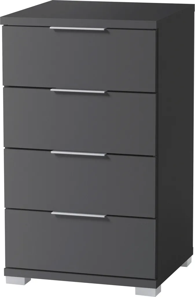 Table de chevet Smilla en graphite mélaminé 46x79x42 cm pour chambre