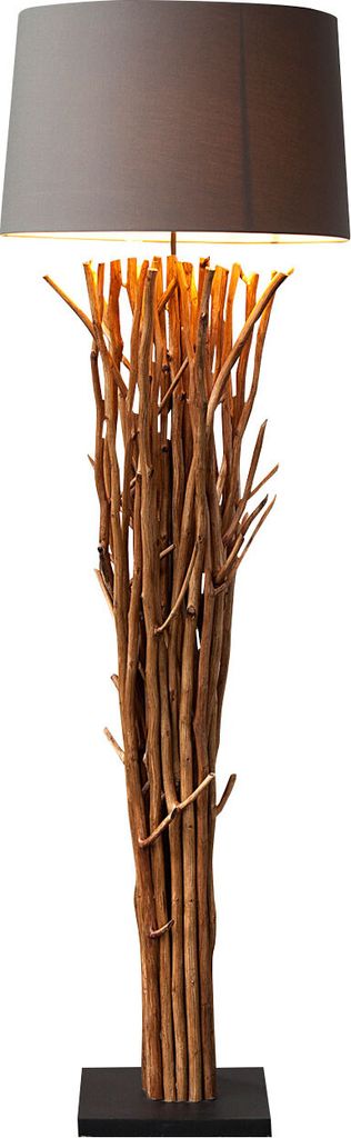 Lampe Stehlampe 175cm Holz Natur Grau Holzlampe Unikat Treibholz Leuchte