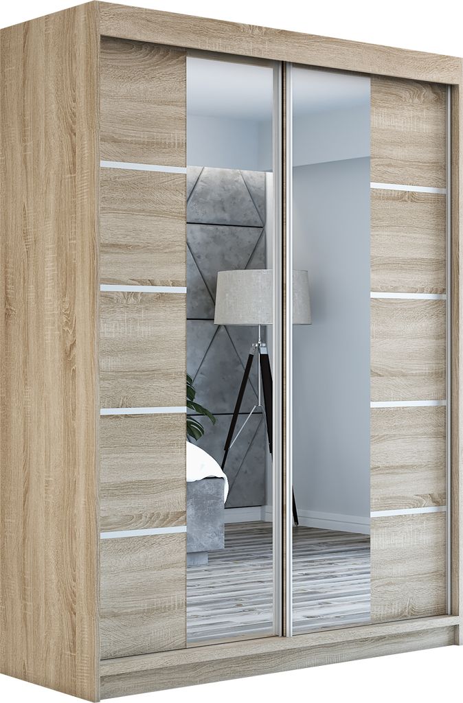 Schwebetürenschrank Kleiderschrank ERO  160 cm Schrank Produktbild 