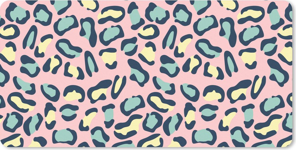 MuchoWow Mauspad Mousepad Leopard - Pastell - Tiere - Muster 60x30 cm - Mousepads - Maus Mat - Pad - Mausunterlage - Nachhaltig