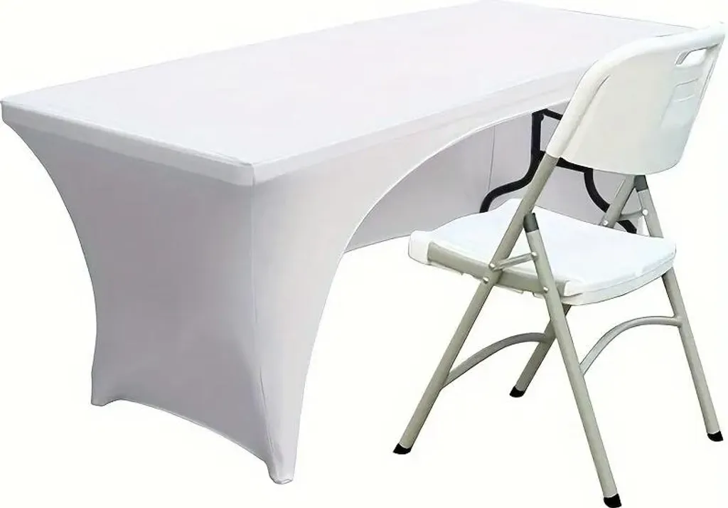 Tovaglia Elastica 180x76 Bianca Schienale Aperto per Eventi e Catering