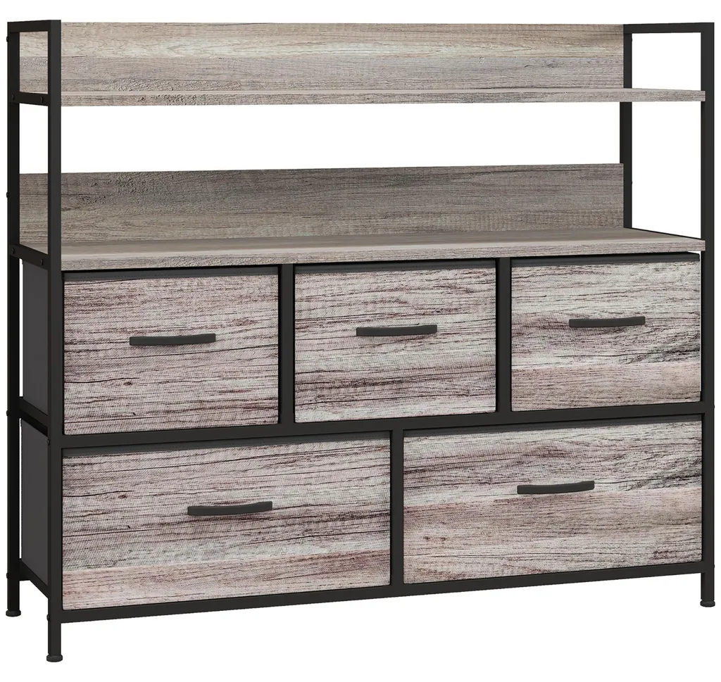 Meuble d'entrée style industriel commode 5 tiroirs pour optimiser l'espace - 12