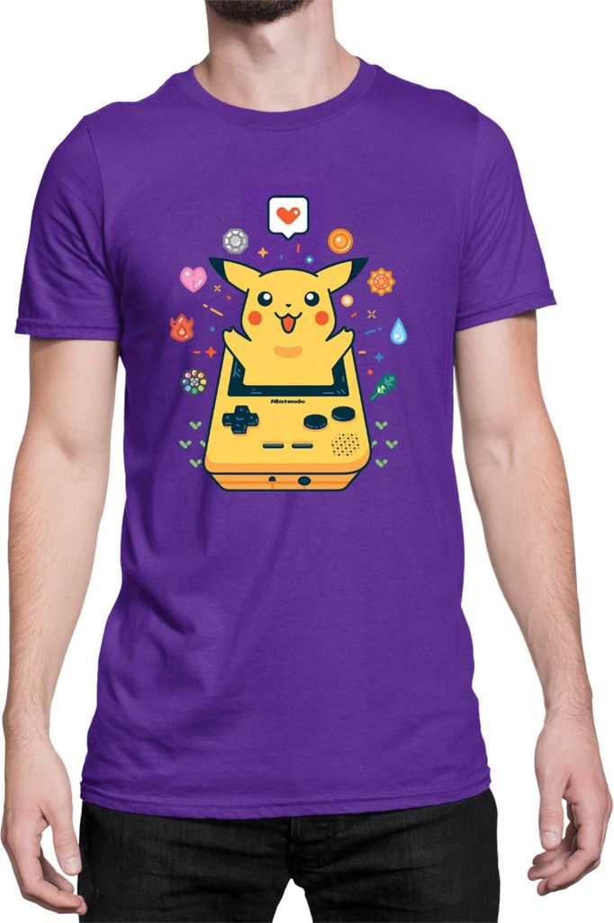 Herren T-Shirt Japan Manga Anime Comics Pokemon 037, Man S / Lila