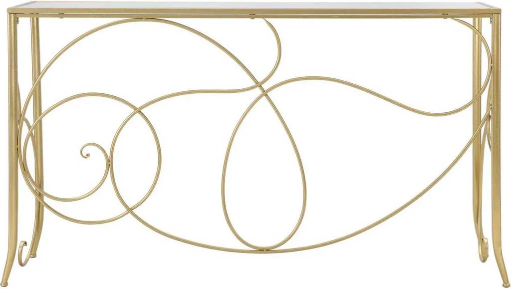 Console Art 140x40x80 cm en métal doré et miroir design chic moderne