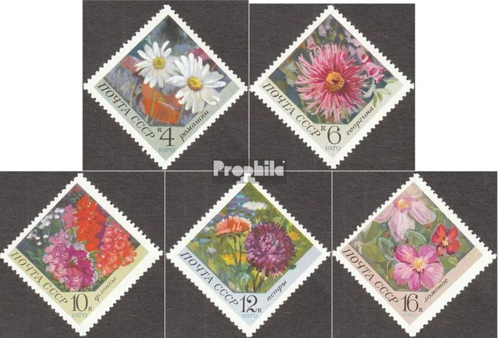 Briefmarken Sowjetunion 1970 Mi 3818-3822 (kompl.Ausg.) postfrisch Gartenblumen