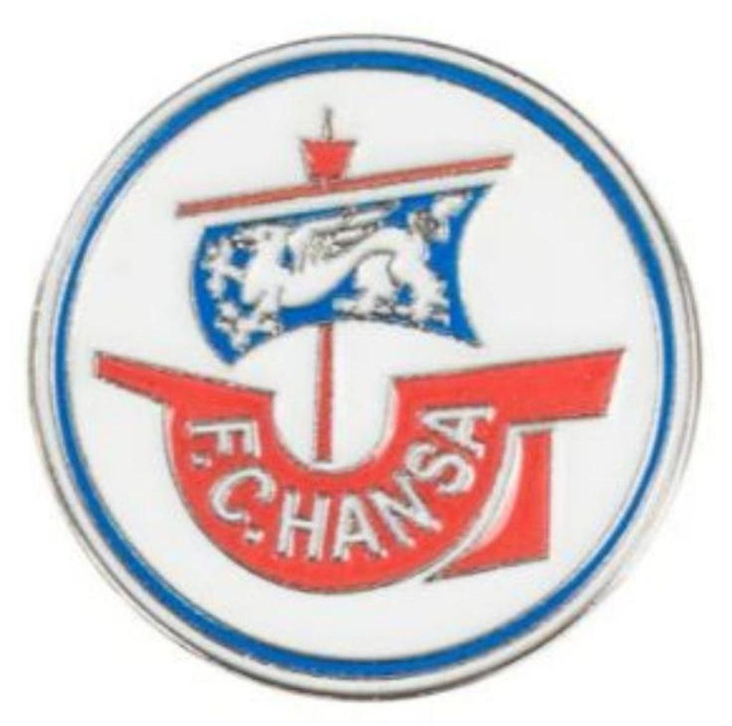 Hansa Rostock Pin detailgetreue Kogge aus Metall, Ø 2,5 cm, Produktbild 