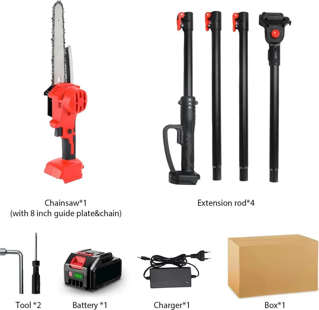 Élagueuse sur perche sans fil 18V avec guide 20cm et moteur Brushless