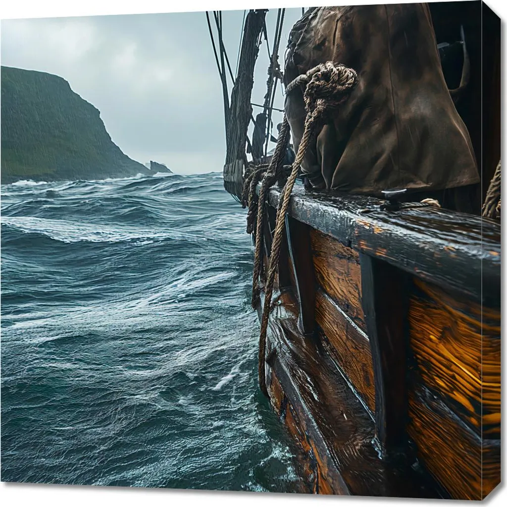 Quadro 70x70 cm Nave sulle onde