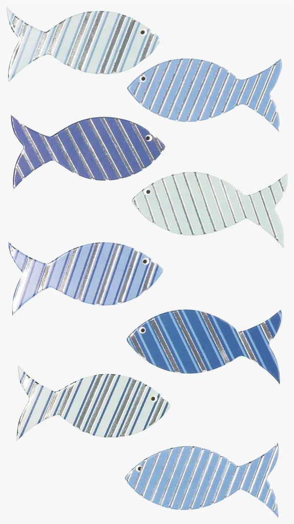 Stickers Poissons multicolores StickerMix pour scrapbooking et loisirs